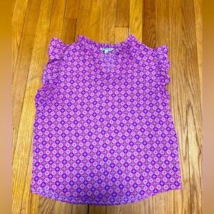 Cute! Flutter Sleeve Pink Top Large